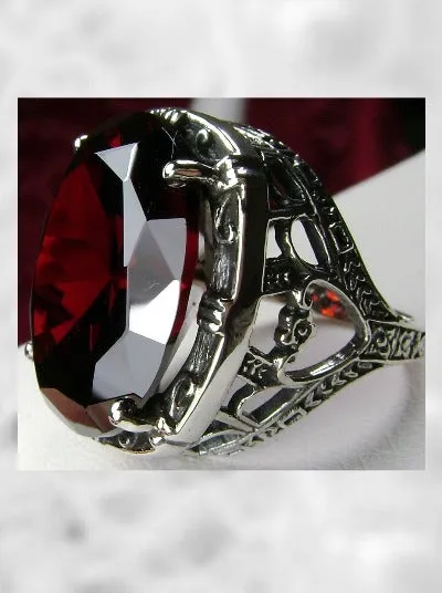 D76, Oval Beast Ring, Simulated or CZ Gem, 24ct Oval Cut Gem, Victorian Jewelry, Design#D76