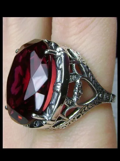 D76, Oval Beast Ring, Simulated or CZ Gem, 24ct Oval Cut Gem, Victorian Jewelry, Design#D76