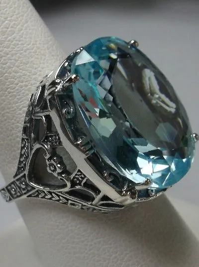 D76, Oval Beast Ring, Simulated or CZ Gem, 24ct Oval Cut Gem, Victorian Jewelry, Design#D76