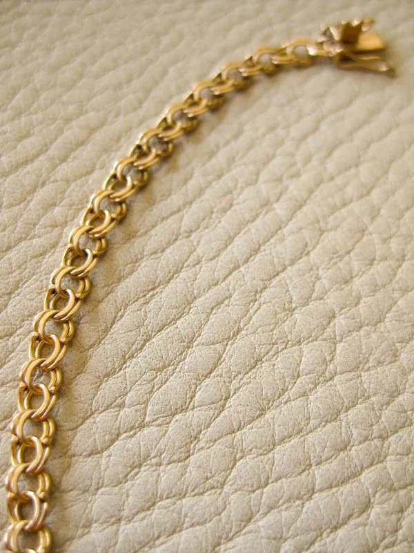 Dainty 18k double-link solid gold bracelet - Avesta, Sweden 1960