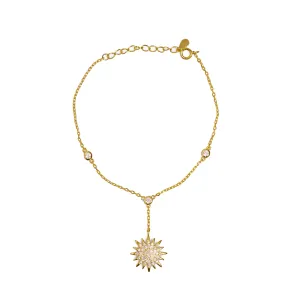 Diamond & Gold Sun Fashion Style Hand Bracelet