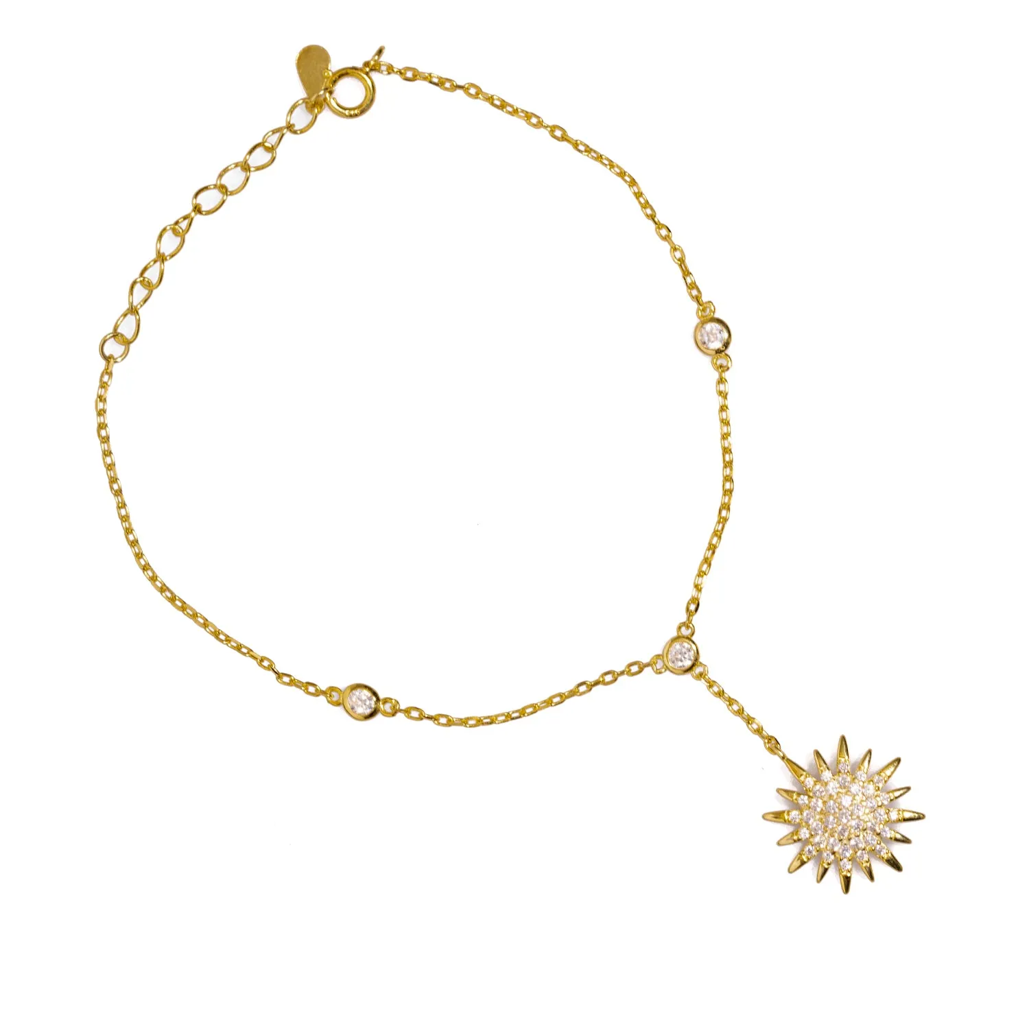 Diamond & Gold Sun Fashion Style Hand Bracelet