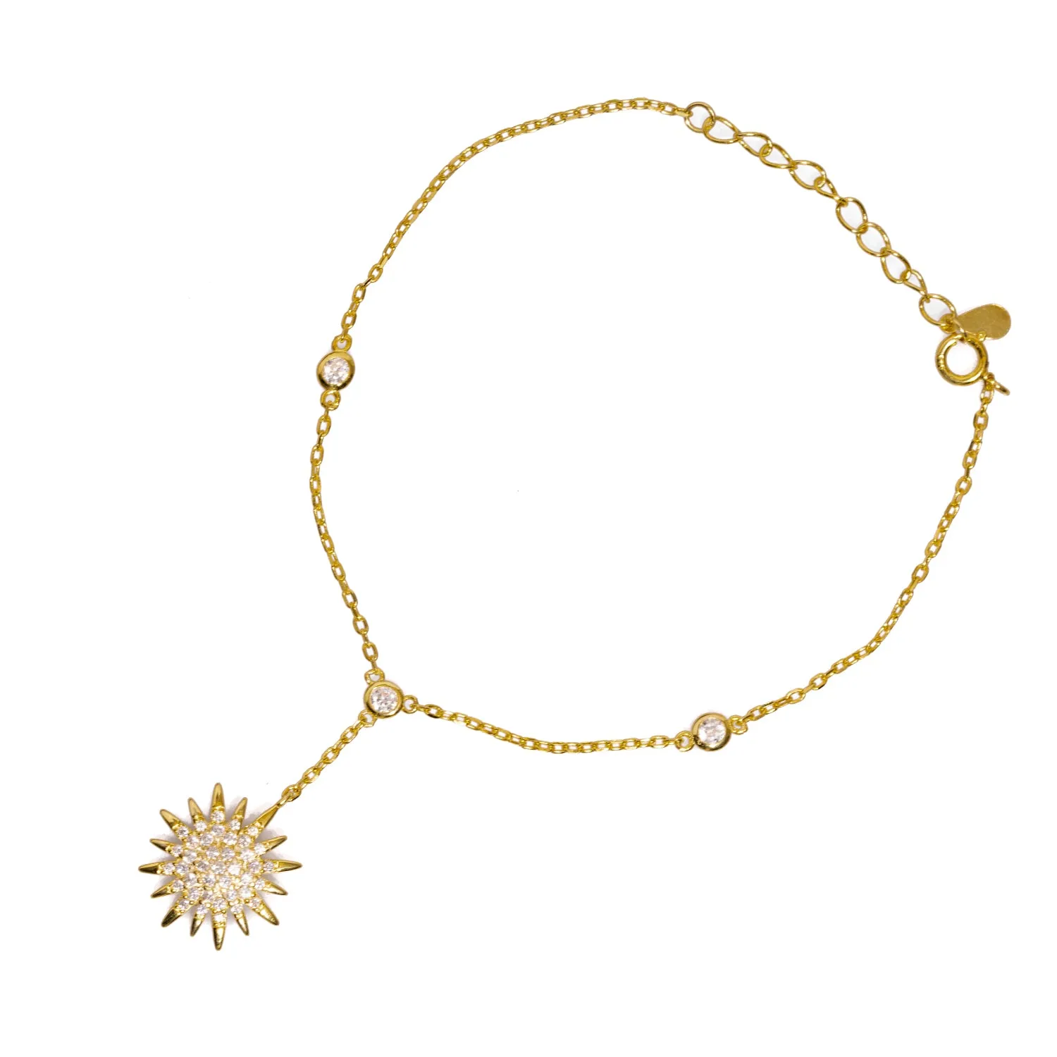 Diamond & Gold Sun Fashion Style Hand Bracelet