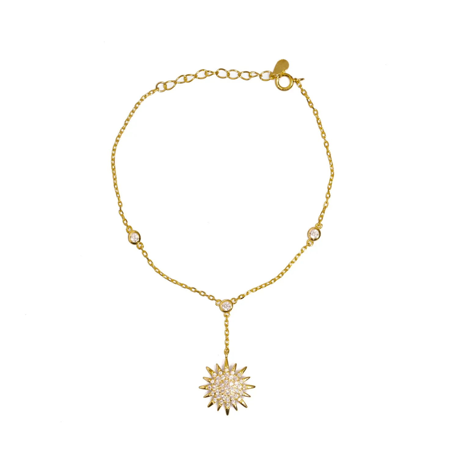 Diamond & Gold Sun Fashion Style Hand Bracelet