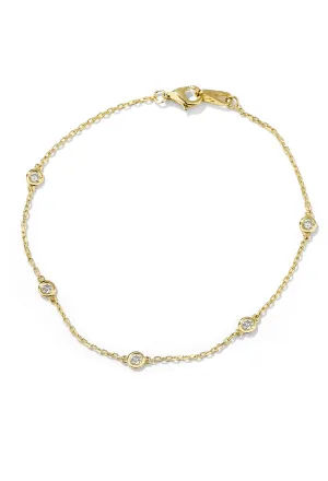 Diamond Bezel Bracelet | 14K Solid Gold