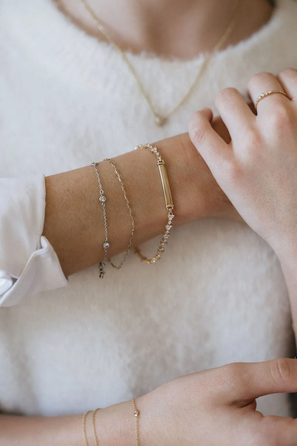 Diamond Trio ID Tennis Bracelet