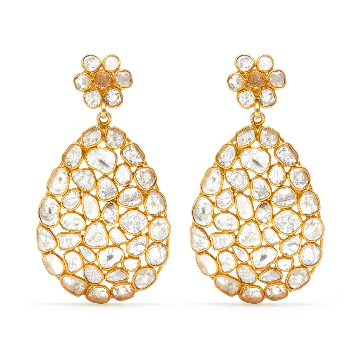 Diaphanous Diamonds Tear Drop Earrings
