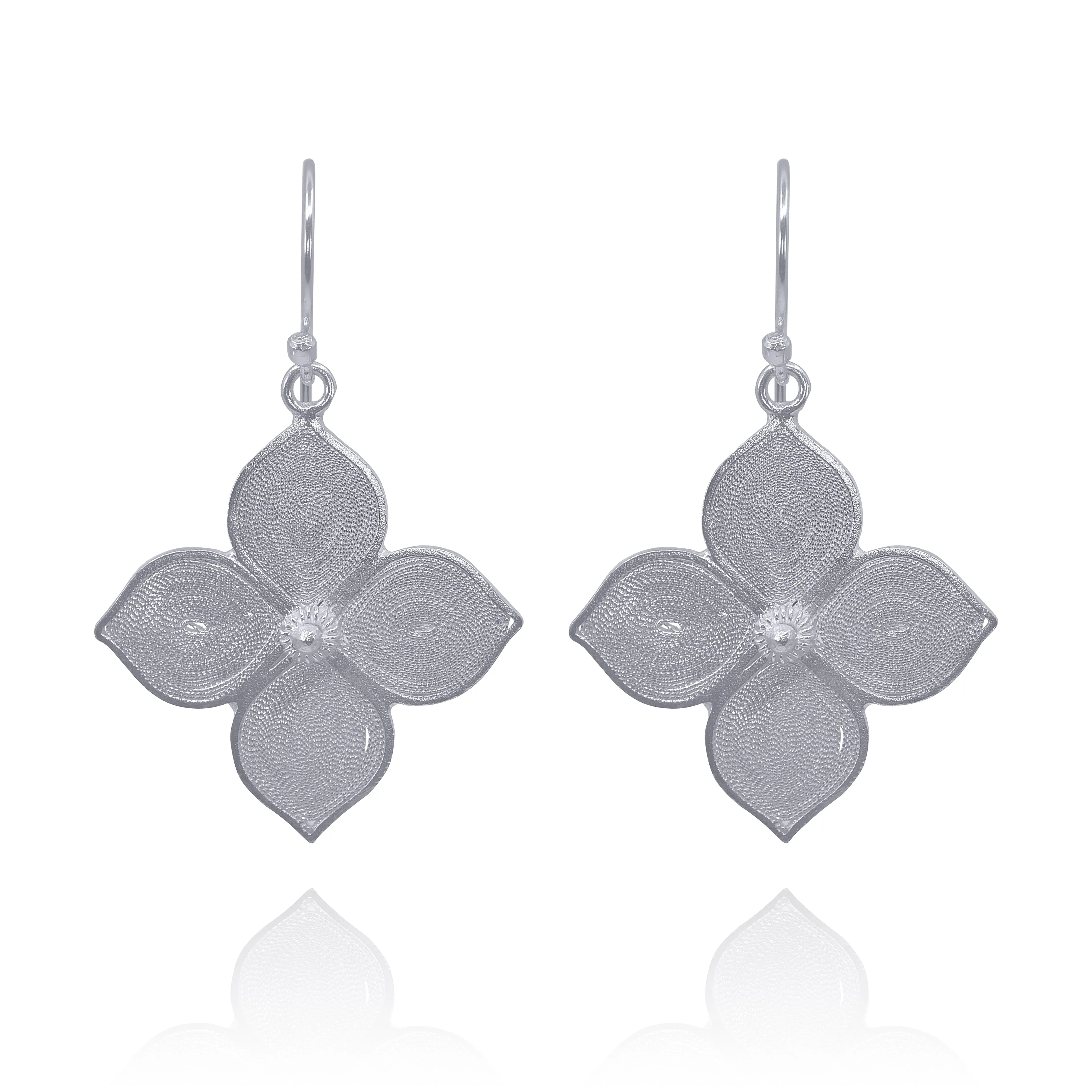 DOGWOOD SILVER MEDIUM EARRINGS FILIGREE