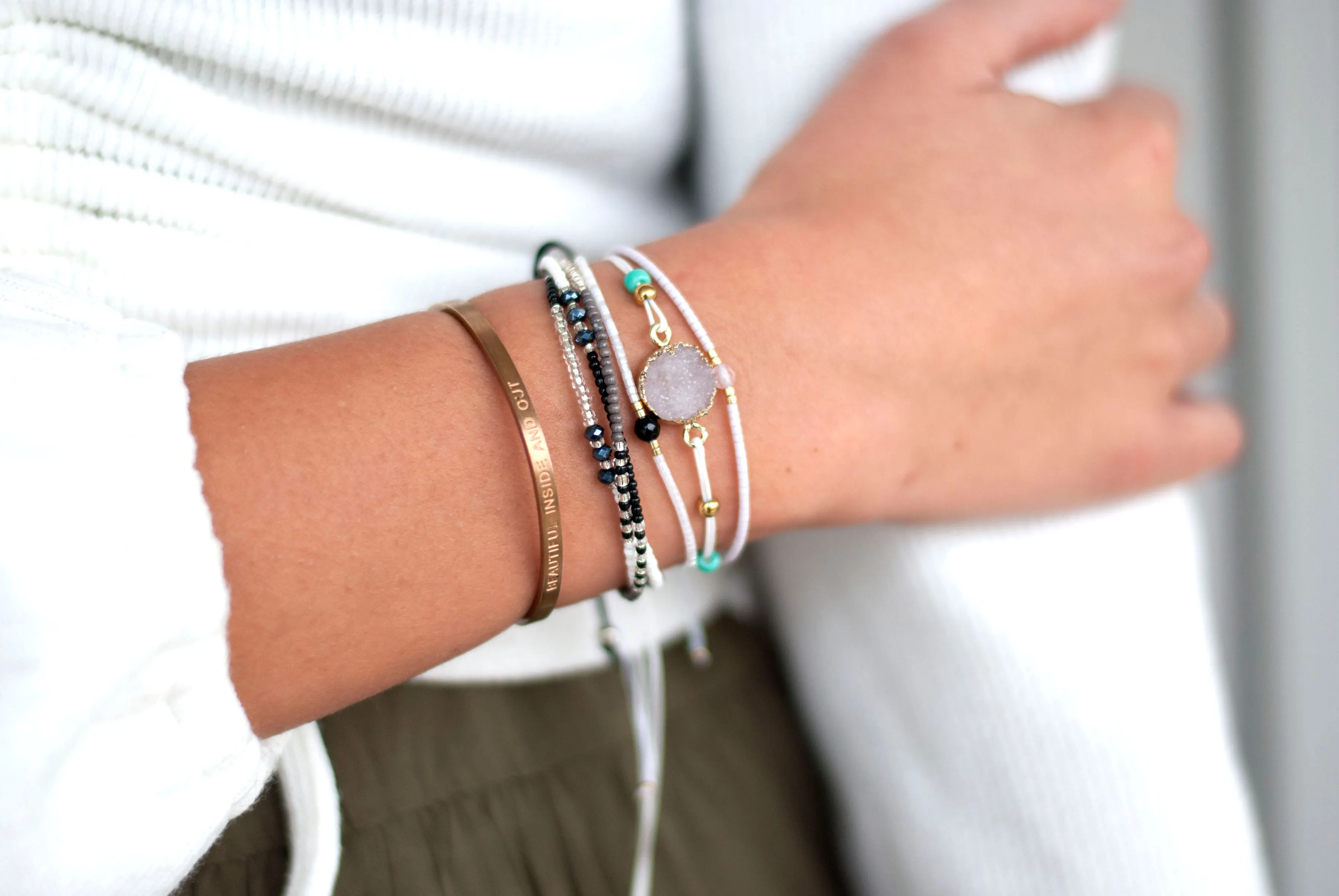Druzy Wax String Bracelet