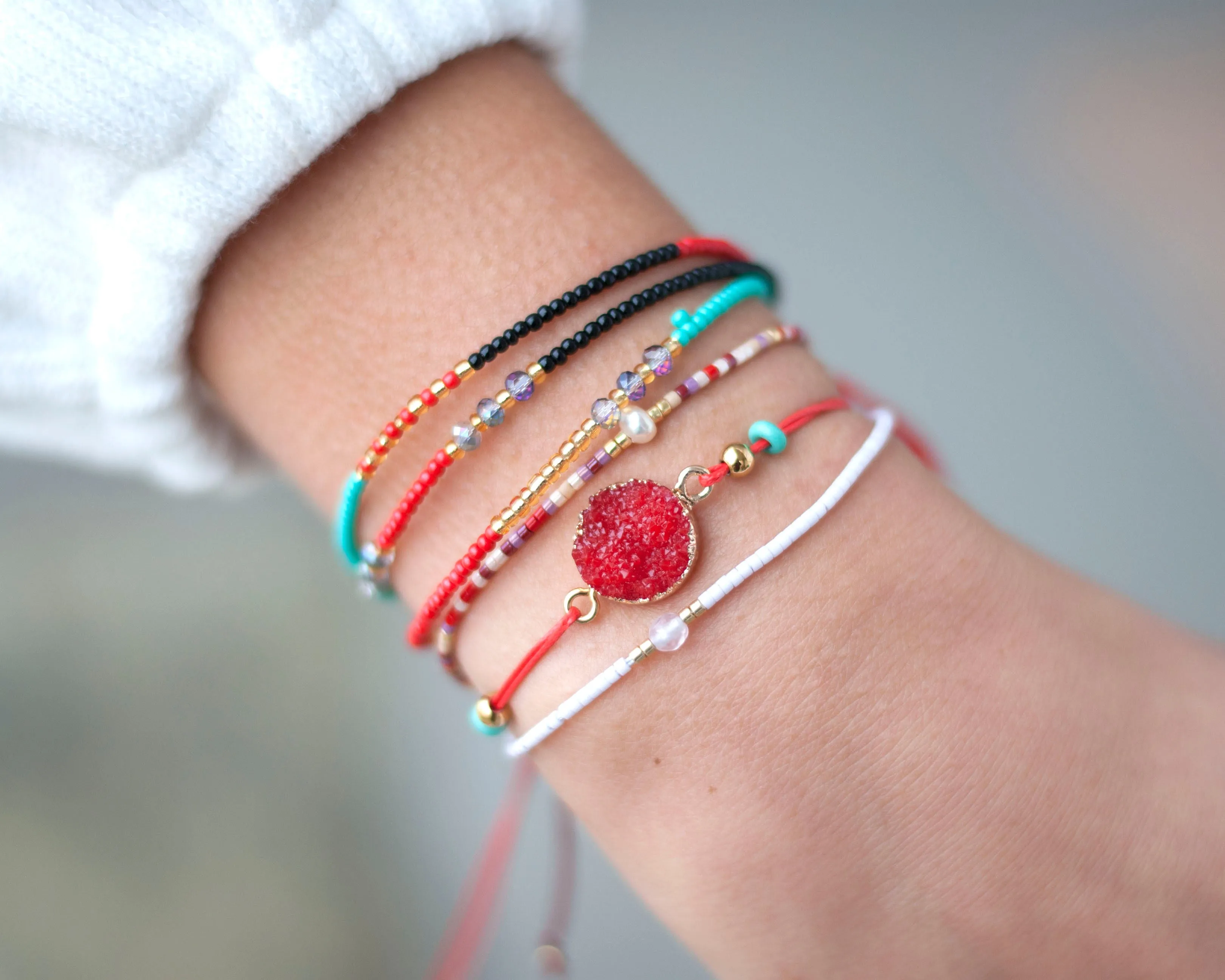 Druzy Wax String Bracelet