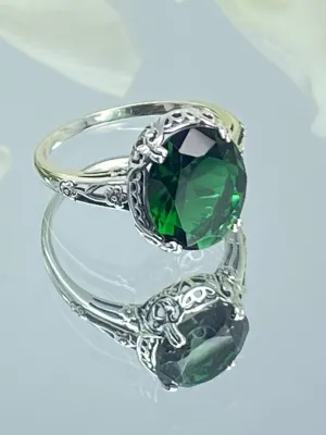 Emerald Ring, Edwardian Antique Reproduction Jewelry #D70z