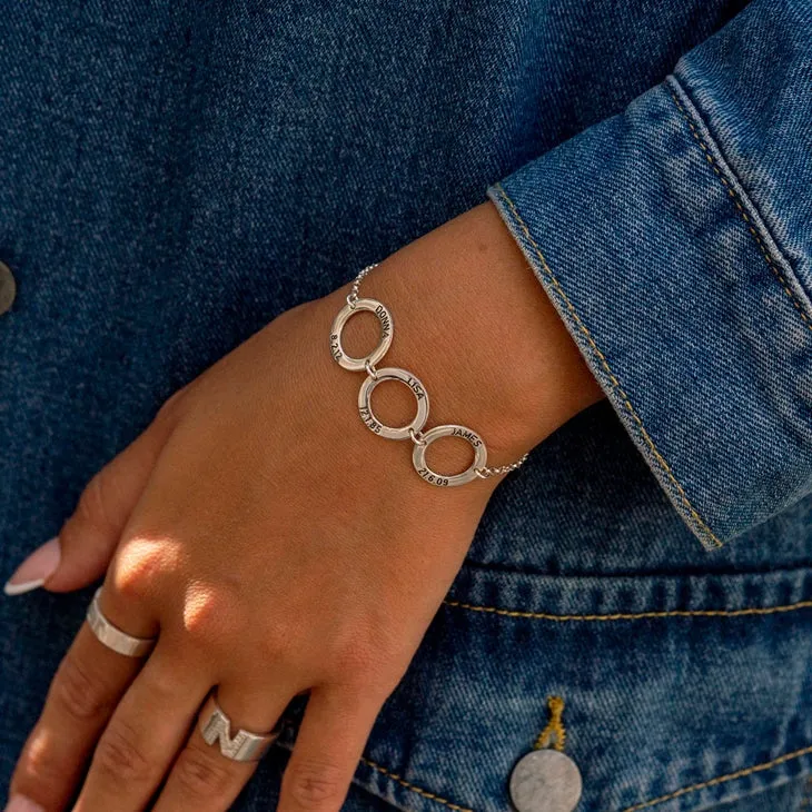 Engraved Disc Mothers Bracelet