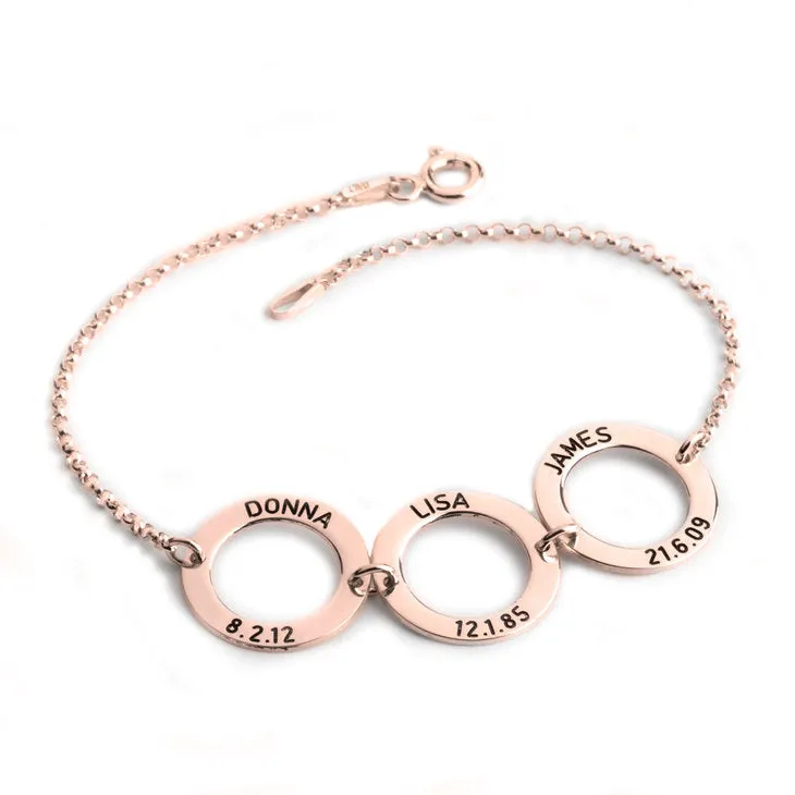 Engraved Disc Mothers Bracelet