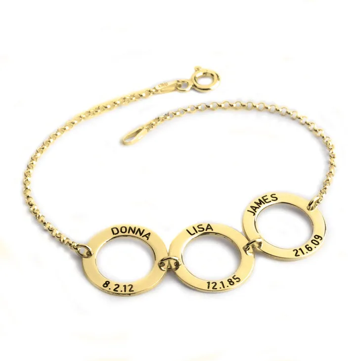 Engraved Disc Mothers Bracelet