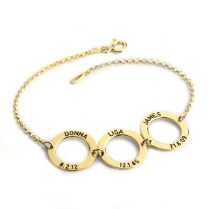 Engraved Disc Mothers Bracelet