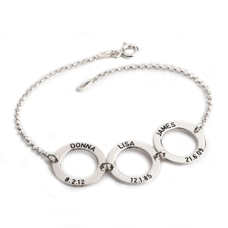 Engraved Disc Mothers Bracelet
