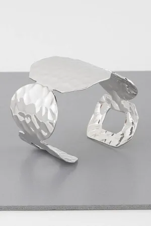 Engraved wide cuff silver bracelet