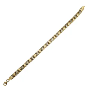 Faceted & Brushed-Finish Fancy Bracelet (14K)