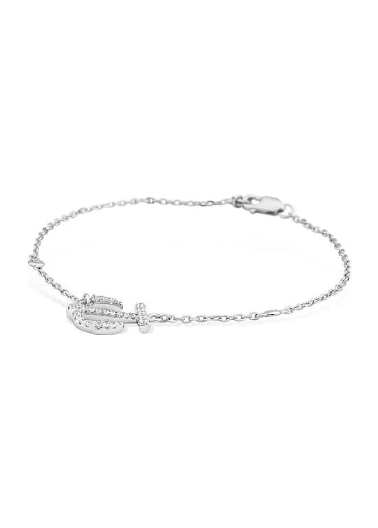 Fashion CZ Anchor Thin Chain Bracelet