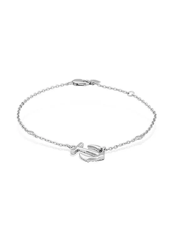 Fashion CZ Anchor Thin Chain Bracelet