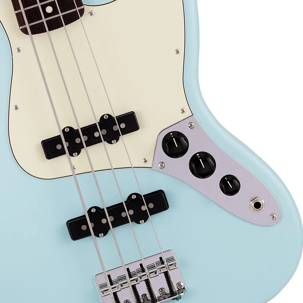 Fender  Made in Japan Junior Collection Jazz Bass®, Rosewood Fingerboard, Satin Daphne Blue