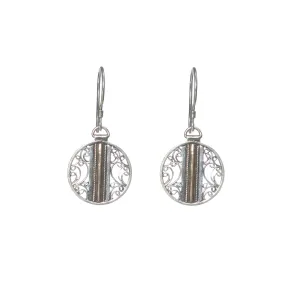 Filigree Circle with Rose Gold Detail Dangle Earring