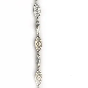 Filigree Station Link Silver Chain by the Inch (#3042)