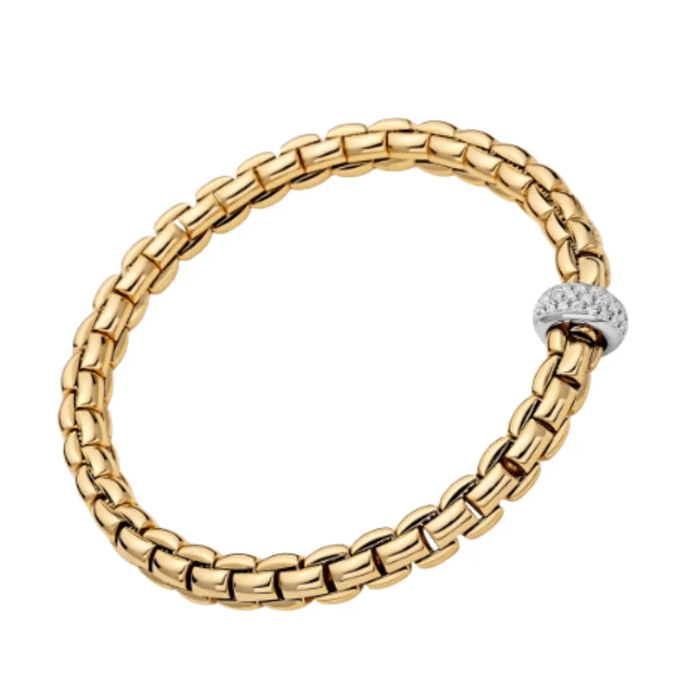 FOPE 18k Yellow Gold Eka Flex'it Bracelet with Diamonds