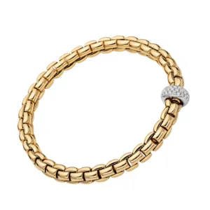 FOPE 18k Yellow Gold Eka Flex'it Bracelet with Diamonds