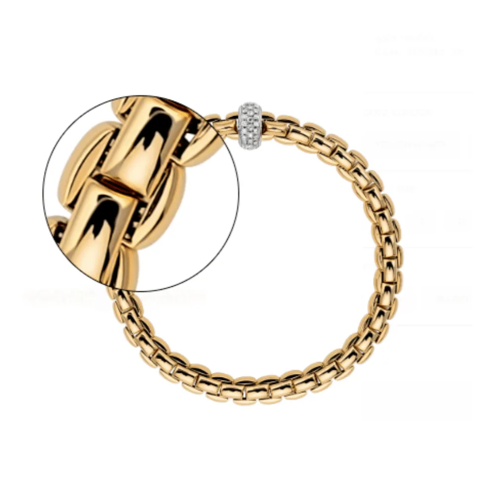 FOPE 18k Yellow Gold Eka Flex'it Bracelet with Diamonds