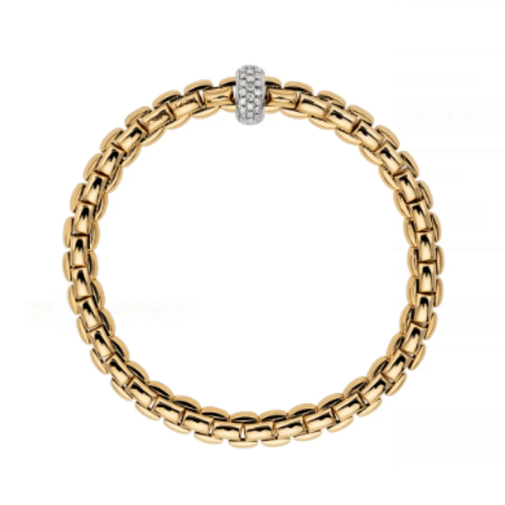 FOPE 18k Yellow Gold Eka Flex'it Bracelet with Diamonds