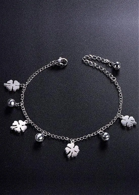 Four Leaf Clover Titanium Steel Bracelet