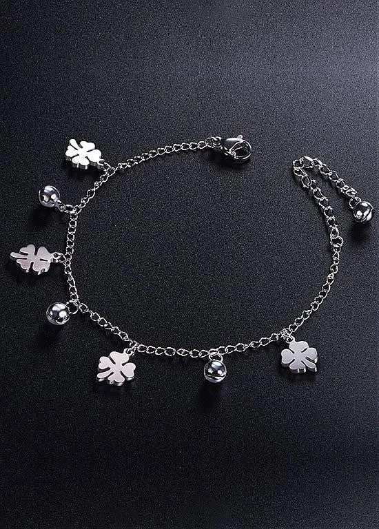 Four Leaf Clover Titanium Steel Bracelet