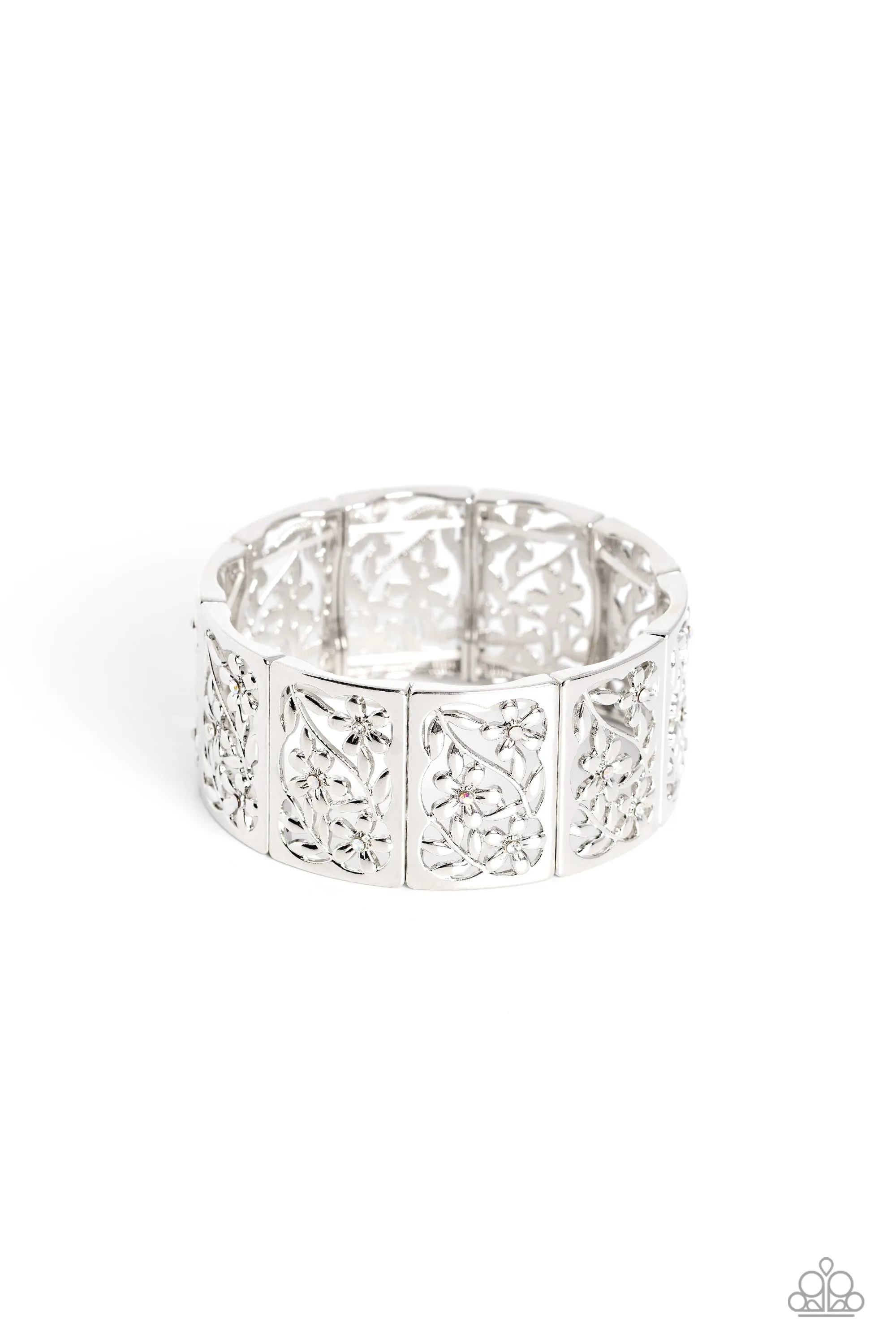 Garden Walls - White Bracelet - Paparazzi Accessories