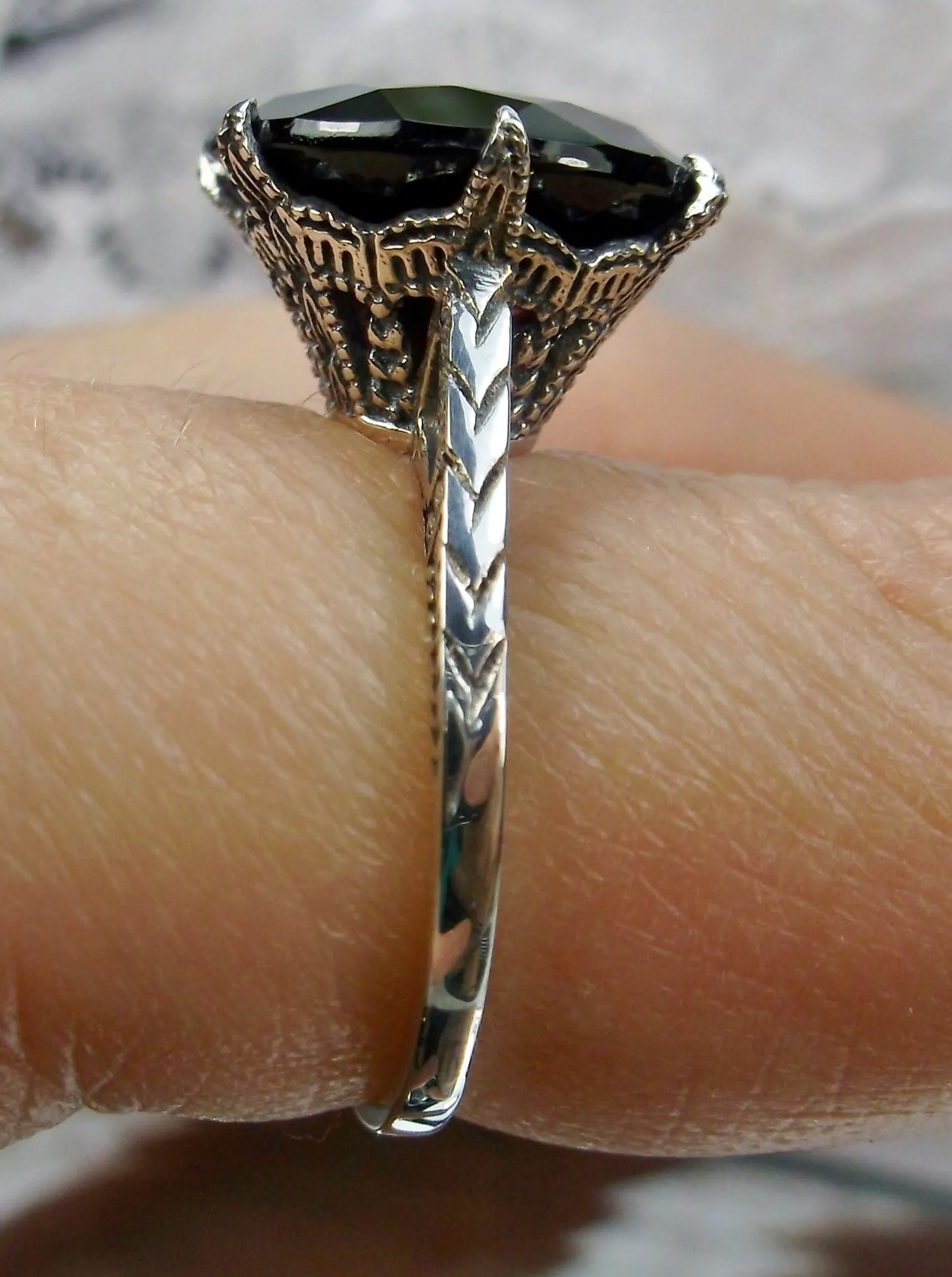 Garnet Ring, Gold or Silver, Natural Gemstone Classic Solitaire #D37