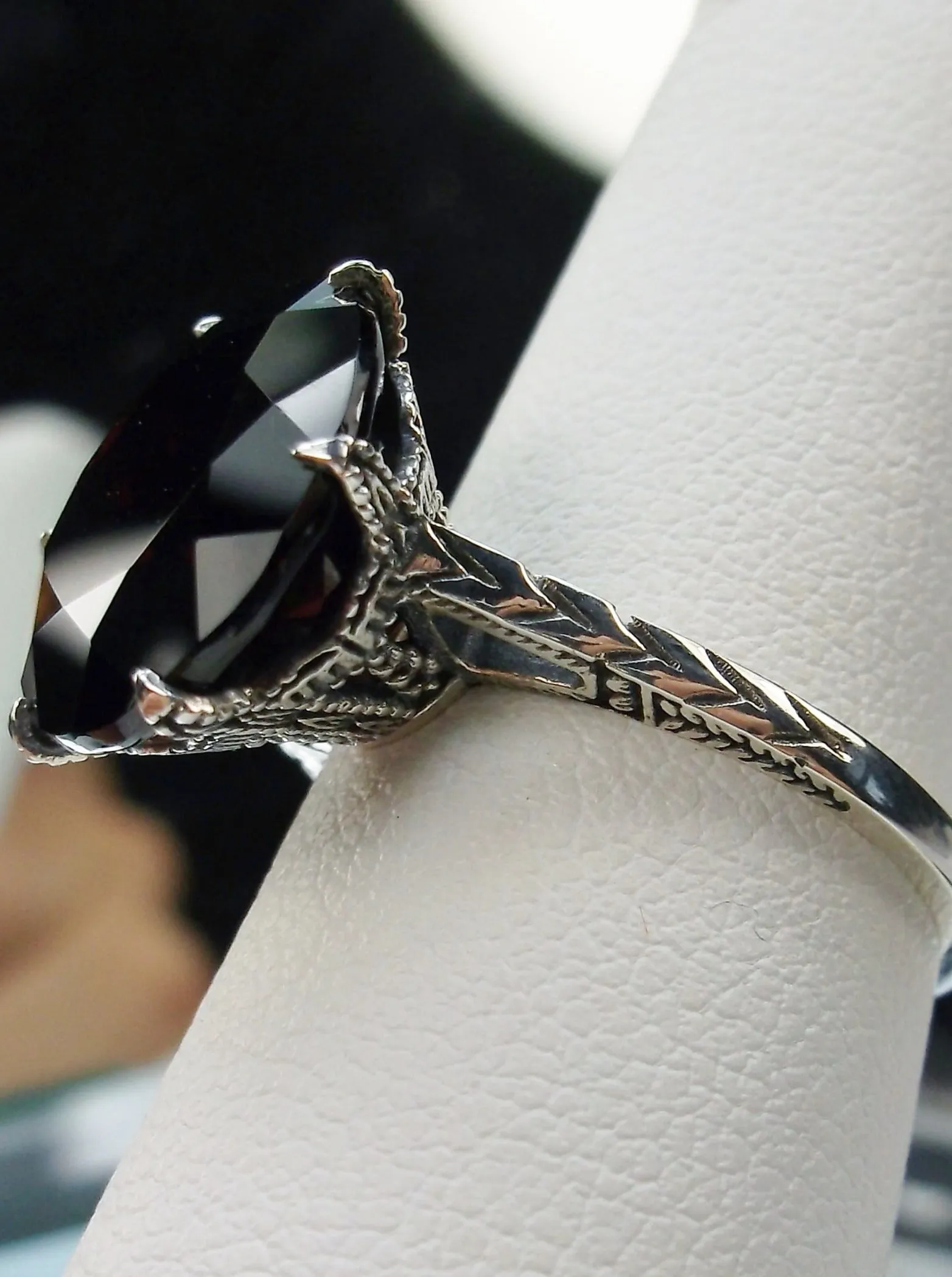 Garnet Ring, Gold or Silver, Natural Gemstone Classic Solitaire #D37