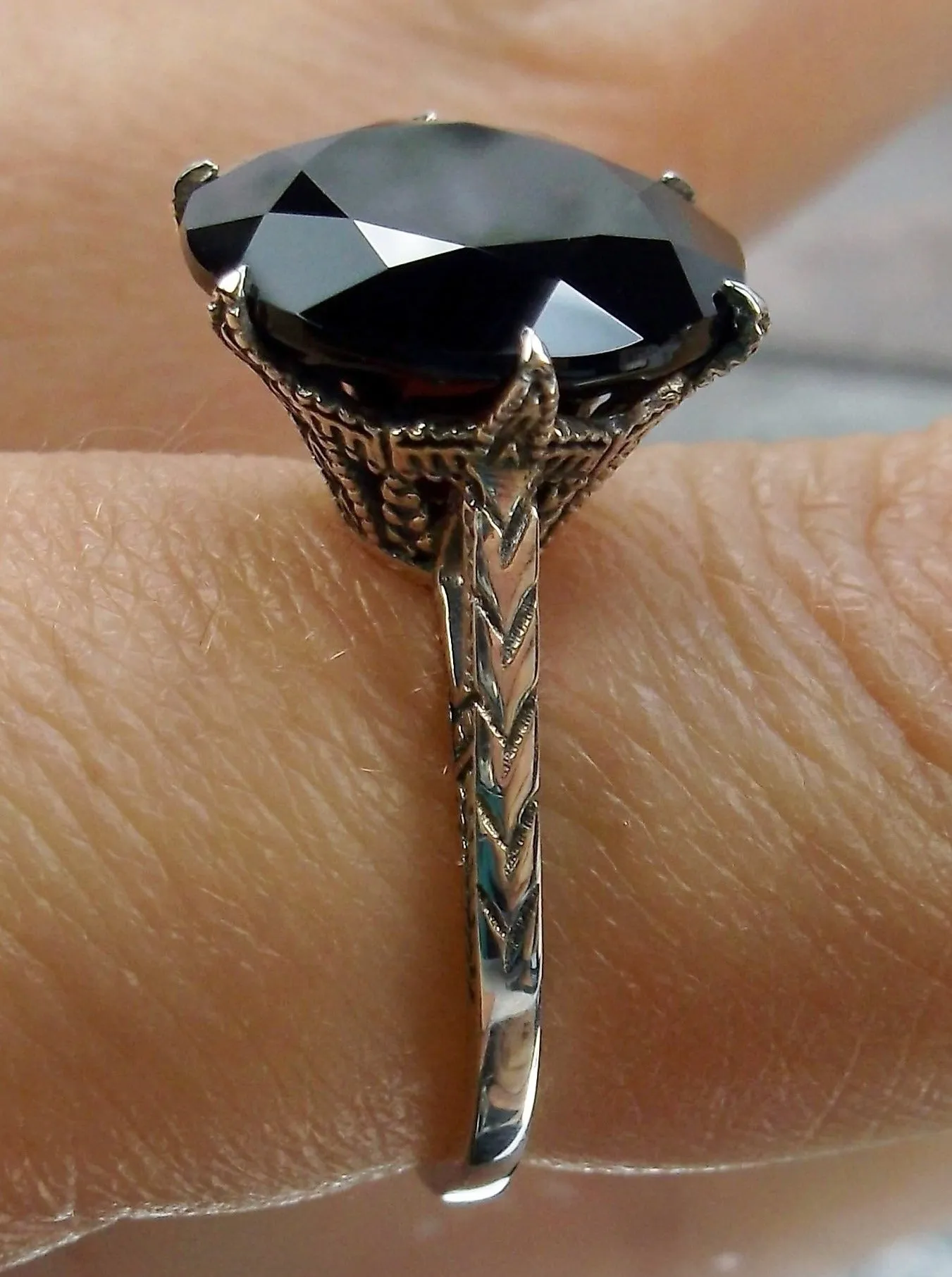 Garnet Ring, Gold or Silver, Natural Gemstone Classic Solitaire #D37