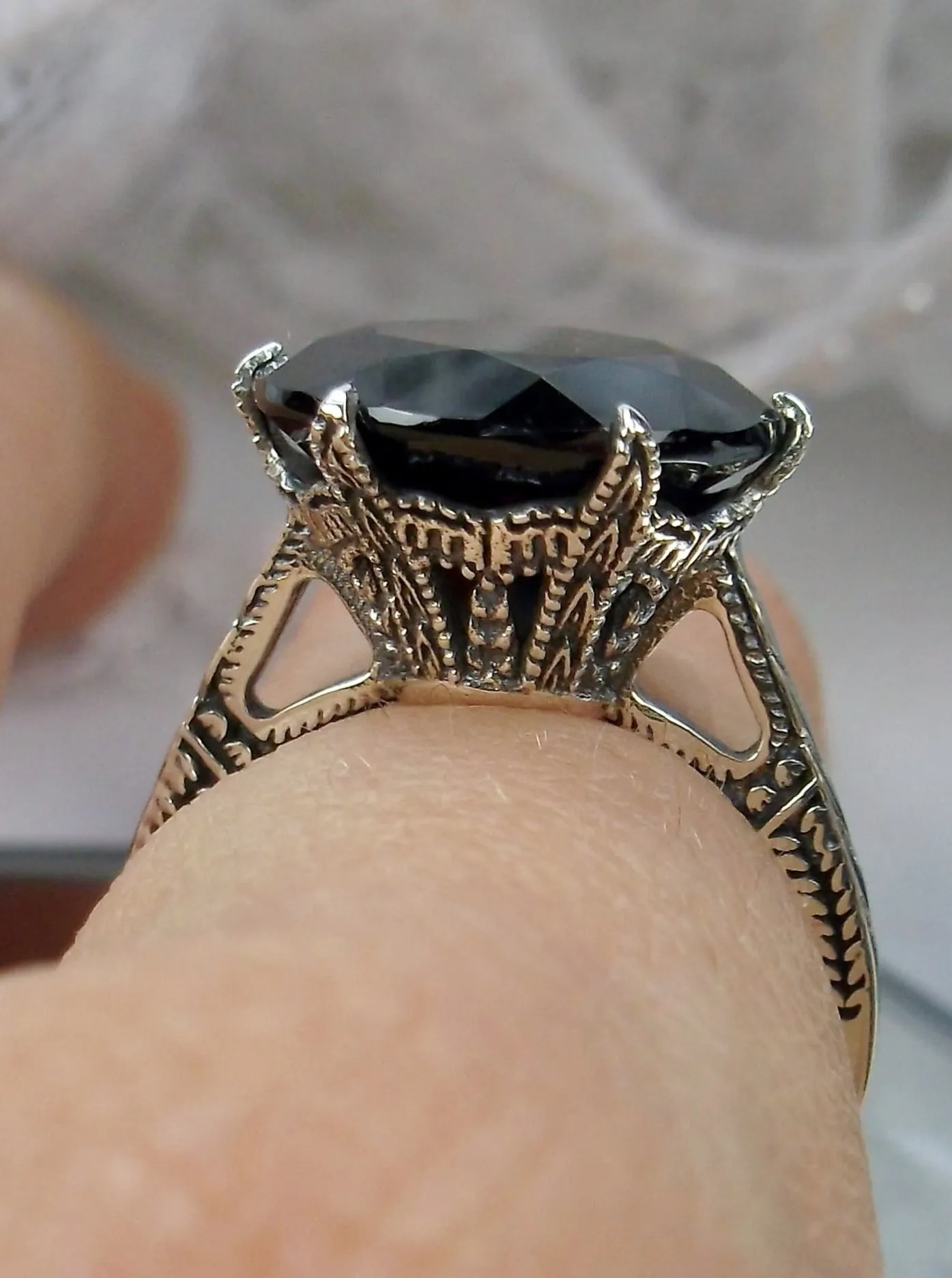 Garnet Ring, Gold or Silver, Natural Gemstone Classic Solitaire #D37