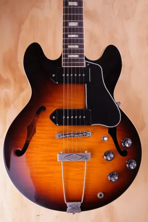 Gibson ES-390 with P90s in Sunburst Flame Top, (Used Comm)