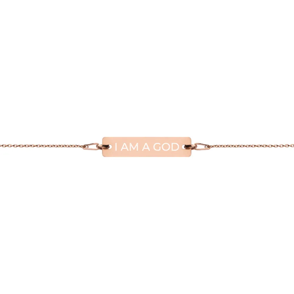 GOD Engraved Bar Chain Bracelet