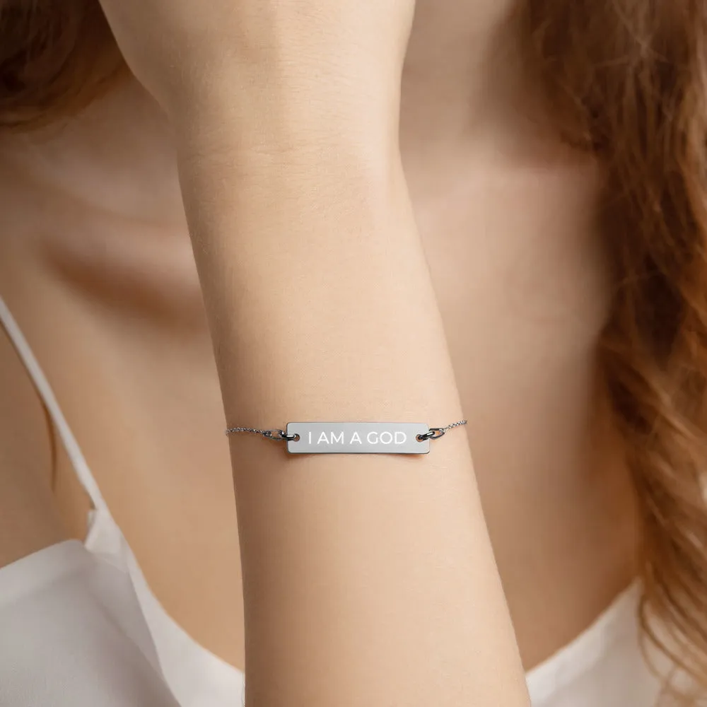 GOD Engraved Bar Chain Bracelet