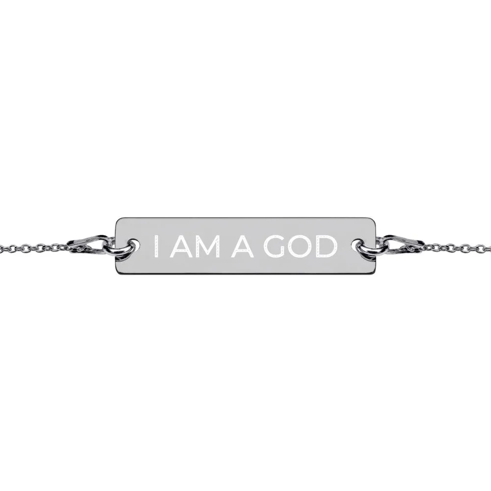 GOD Engraved Bar Chain Bracelet