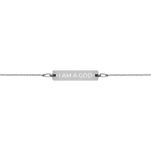 GOD Engraved Bar Chain Bracelet