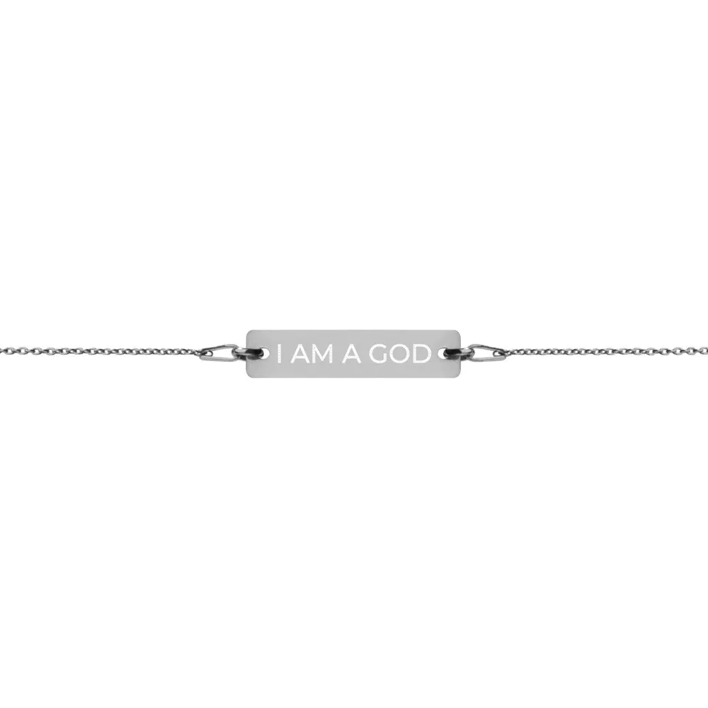 GOD Engraved Bar Chain Bracelet