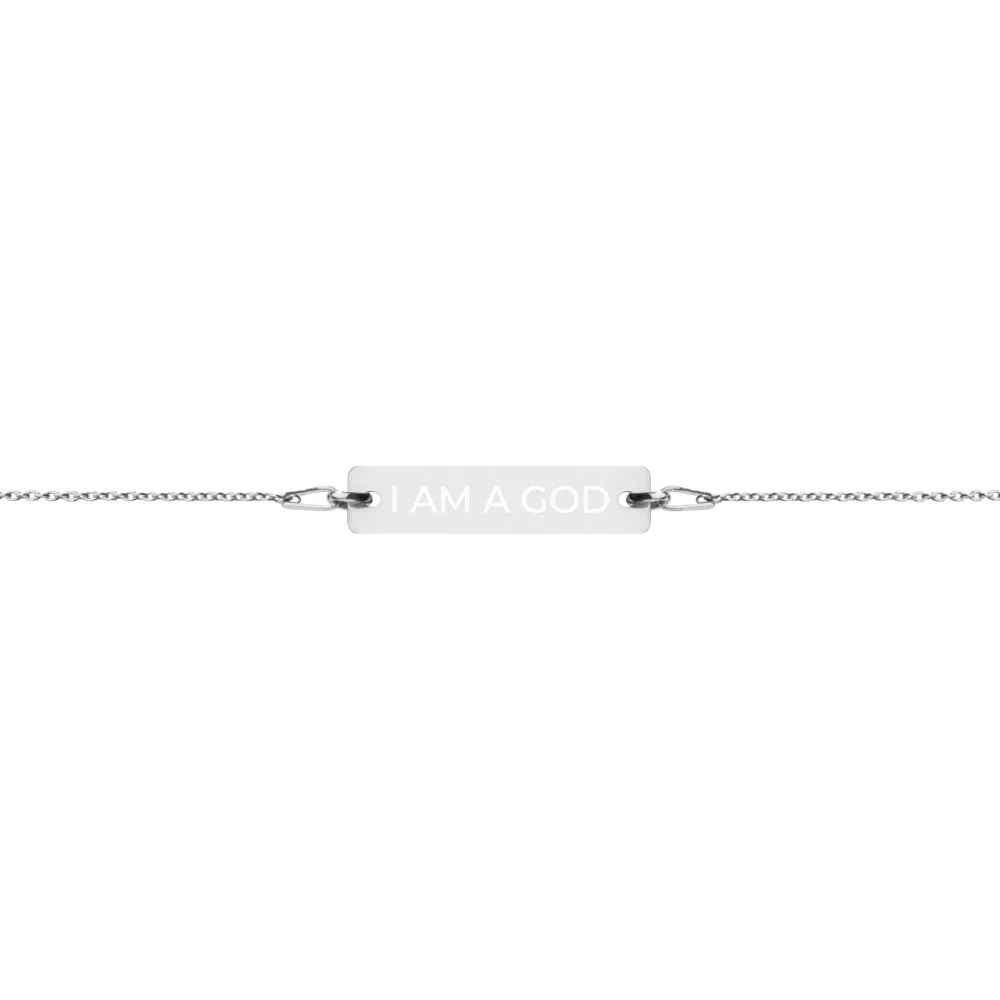GOD Engraved Bar Chain Bracelet