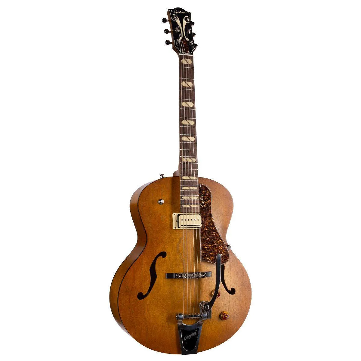 Godin 5th Avenue Jumbo P-Rail Semi-Acoustic Guitar ~ Harvest Gold