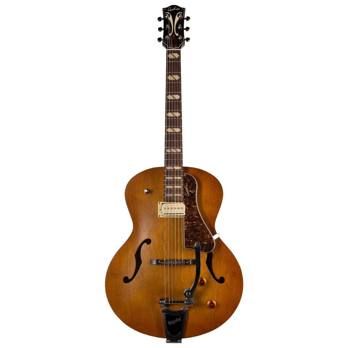 Godin 5th Avenue Jumbo P-Rail Semi-Acoustic Guitar ~ Harvest Gold