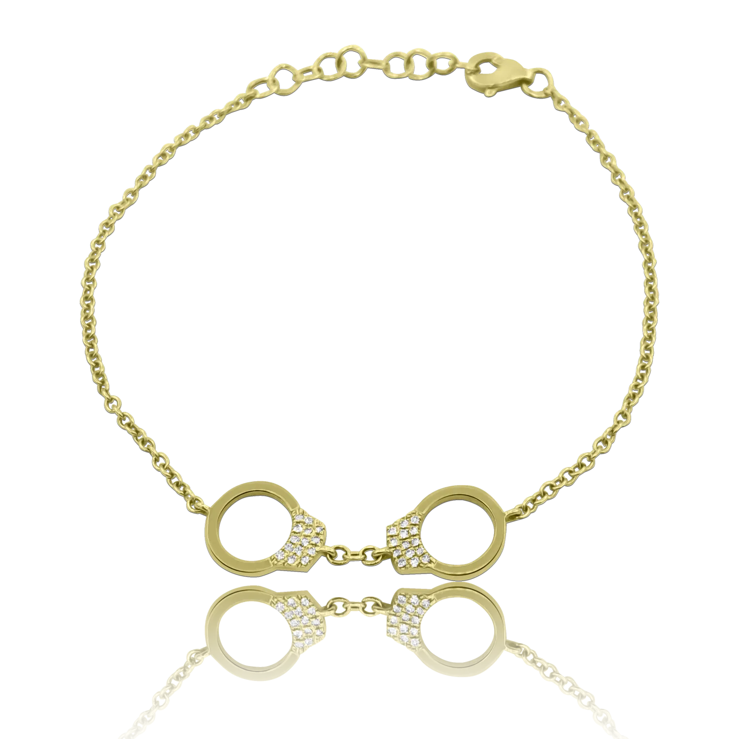 Gold and Diamond Handcuff Bracelet