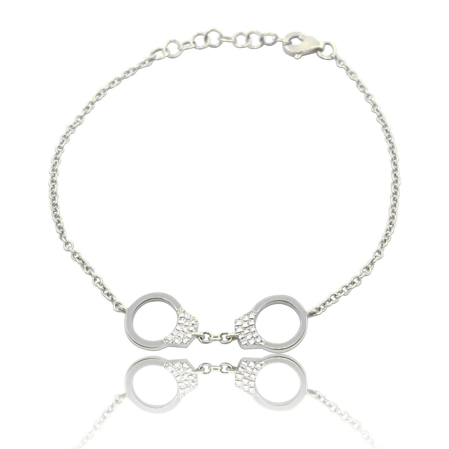 Gold and Diamond Handcuff Bracelet