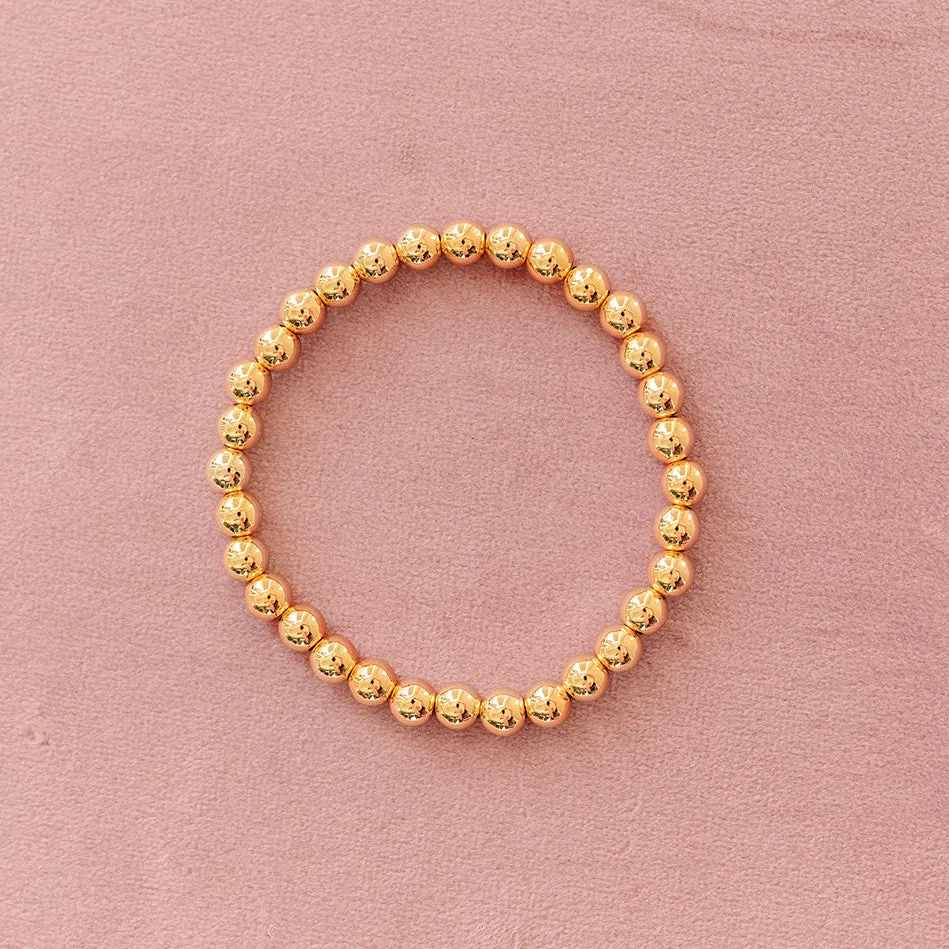 Gold Beaded Bracelet Trio